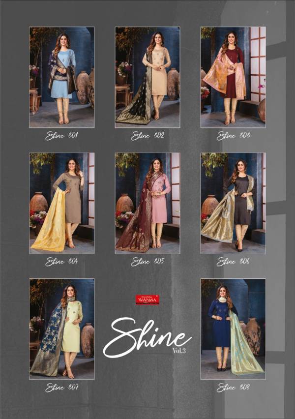 Wanna Shine 3 Fancy Casual Wear Designer silk Kurti With Dupatta Collection